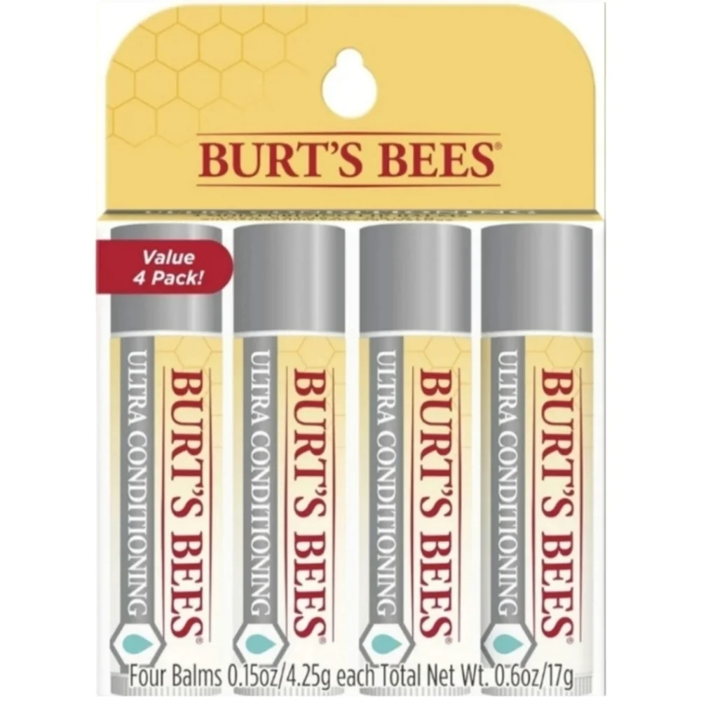 3 x 4 Pack Burt's Bees Ultra Conditioning Moisturizing Lip Balm
